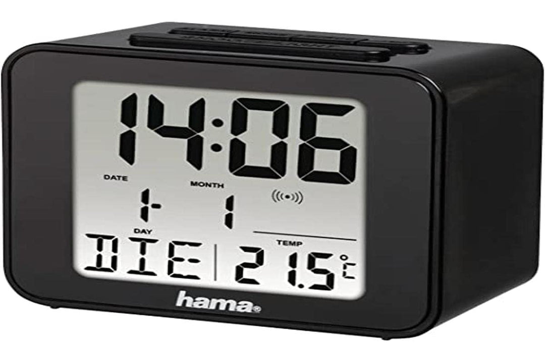 Hama Cube Digital Table Clock Schwarz rechteckig