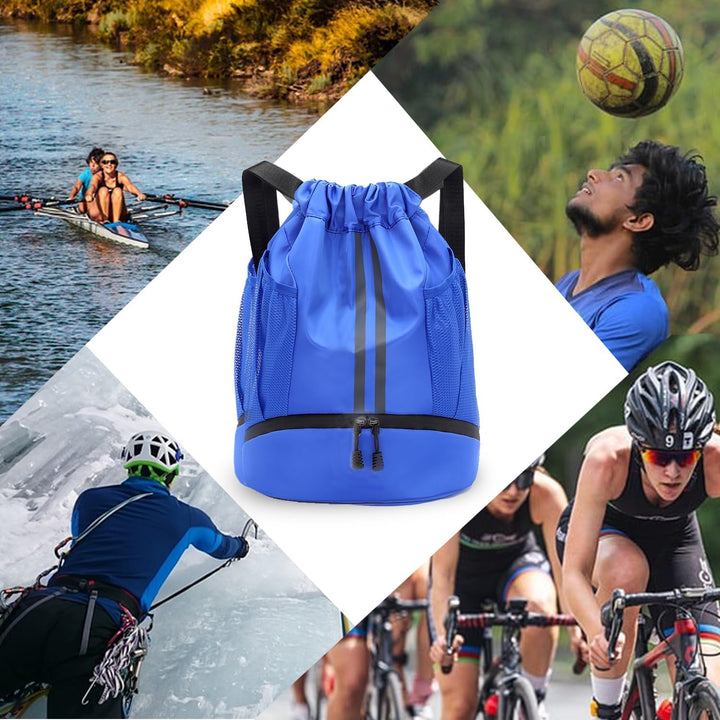 Sportbeutel mit Schuhfach - Wasserdichter Kordelzug Rucksack für Damen &amp; Herren - Gymbag &amp; Turnbeute