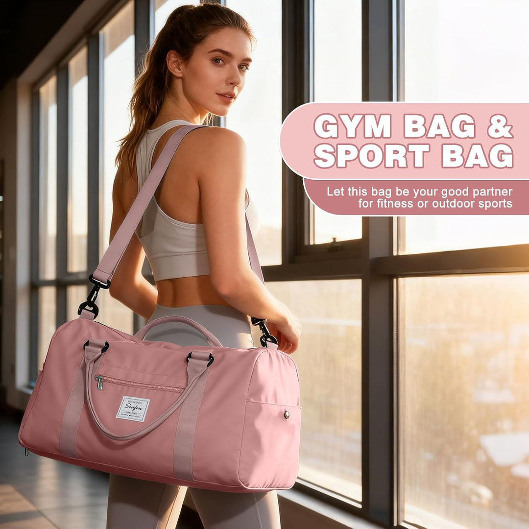 Sport Duffel Bag Damen Herren Sporttasche mit Schuhfach & Nassfach Reisetasche Handgepäck Tasche Spo