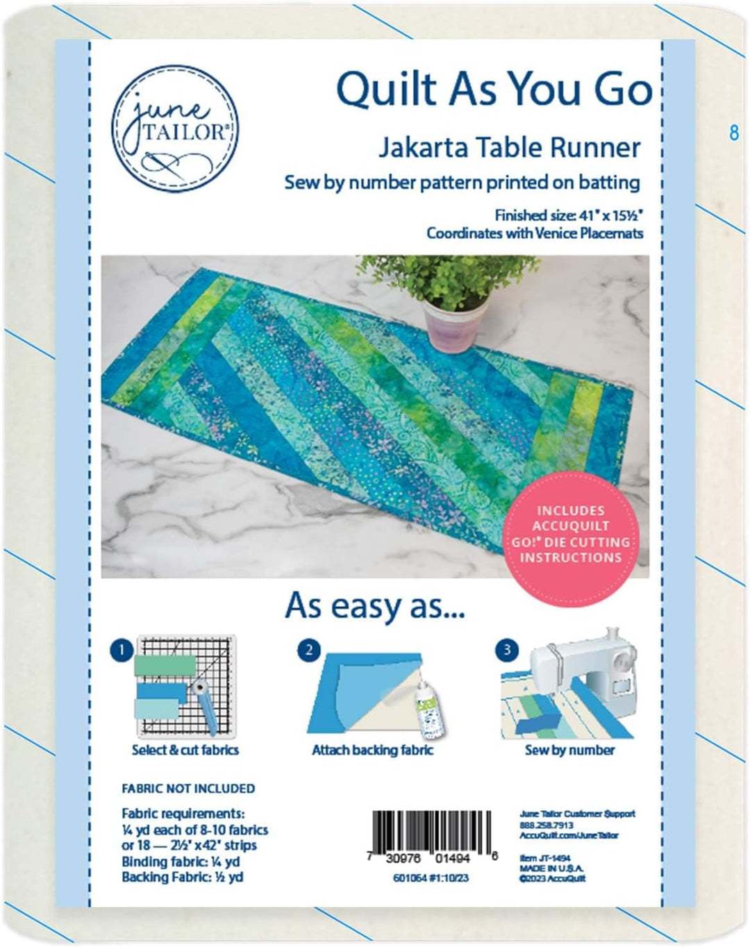 June Tailor Quilt As You Go Tischläufer Jakarta, Natur