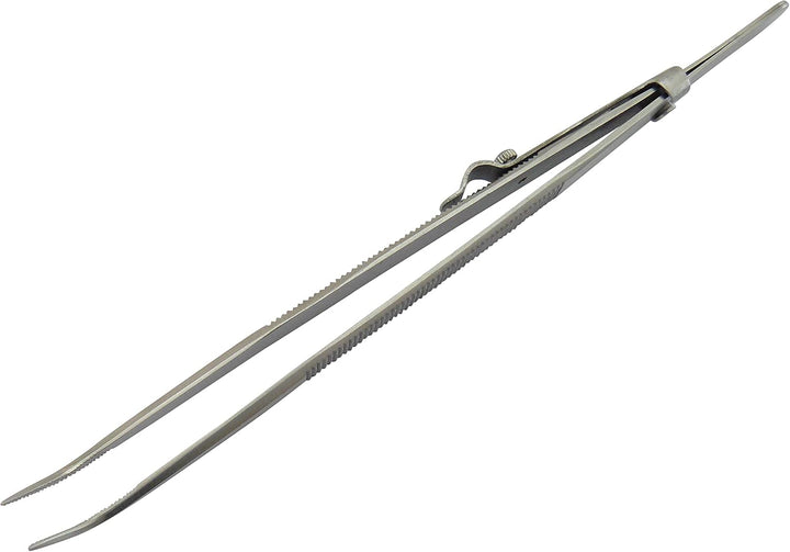 Lötpinzette - Klemmpinzette - mit Schloss Technische Pinzette, abgewinkelte Spitze, Länge 16 cm,