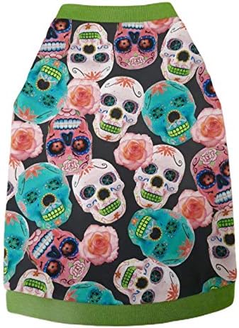 Kotomoda T-Shirt fьr Sphynx-Katzen, haarlos, Baumwolle, Stretch, mexikanische Schдdel, Grцяe S, S