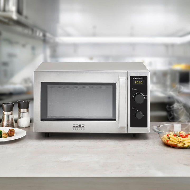 CASO CM1000 Ceramic, Gewerbemikrowelle, für Professionelle Gastronomie, Mikrowelle 1000 Watt stark,