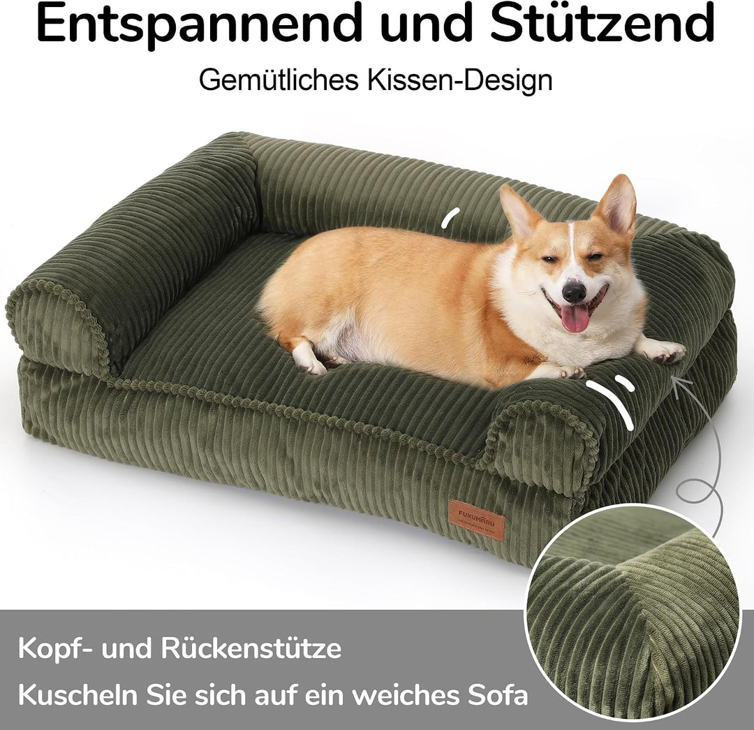 FUKUMARU Hundebett für grosse Hunde, Flauschiges &amp; Hundesofa mit wasserabweisender TPU-Schicht, Cord