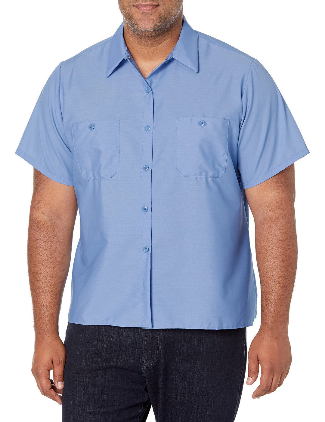 Red Kap Damen Women's Short Sleeve Industrial Work Shirt Hemd XL Hellblau, XL Hellblau