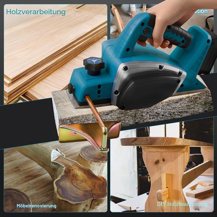 Kabellose elektrische Hand-Planer kompatibel mit Makita 18V Batterie, 15000RPM bürstenlose Power Hol