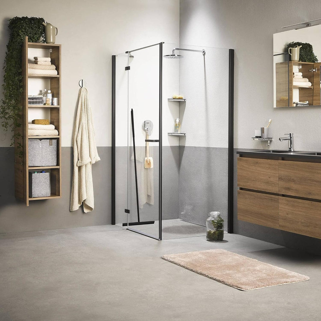 Sealskin Bodenwischer Deluxe, Abzieher aus Edelstahl, Farbe Schwarz-matt, Griff aus Silikon für Gute