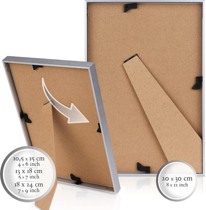bomoe 18er Bilderrahmen Set – 6x 10x15 cm, 4x 13x18 cm, 4x 18x24 cm, 4x 20x30 cm Fotowand Fotorahmen
