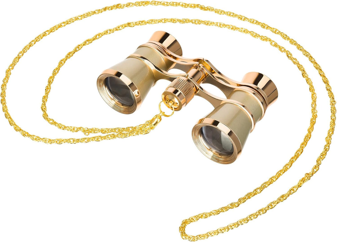 Levenhuk Broadway 325B Opernglas (Goldfarbiges Theaterfernglas mit Kette) GOLD, mit Kette, kein Lich