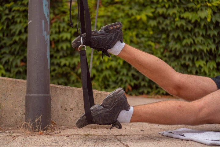 PREMIUM Schlingentrainer mit Umlenkrolle, Türanker, Poster, Trainingsplan, Befestigungsschlaufe| Mad