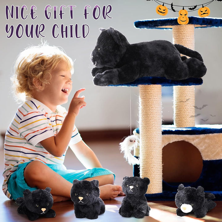 Skylety 5 Stück Plüsch Katzen Set Enthält Gross Katze Stofftier Weich Kuscheltier mit 4 Flauschig Pl