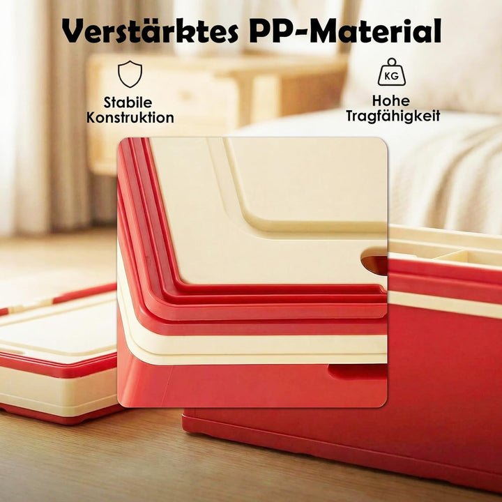 Aufbewahrungsbox Kinder, Spielzeugkiste mit Deckel, Klappbox 34,6 x 24,4 x 18,5 cm -Stabiler Aufbewa