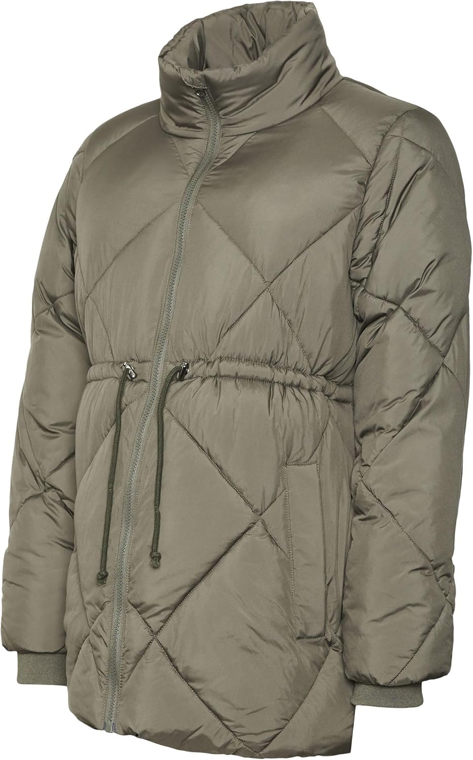 MAMALICIOUS Female Jacke Hoch geschlossen Gerippte Ärmelbündchen Mantel Kambaba L, Kambaba L