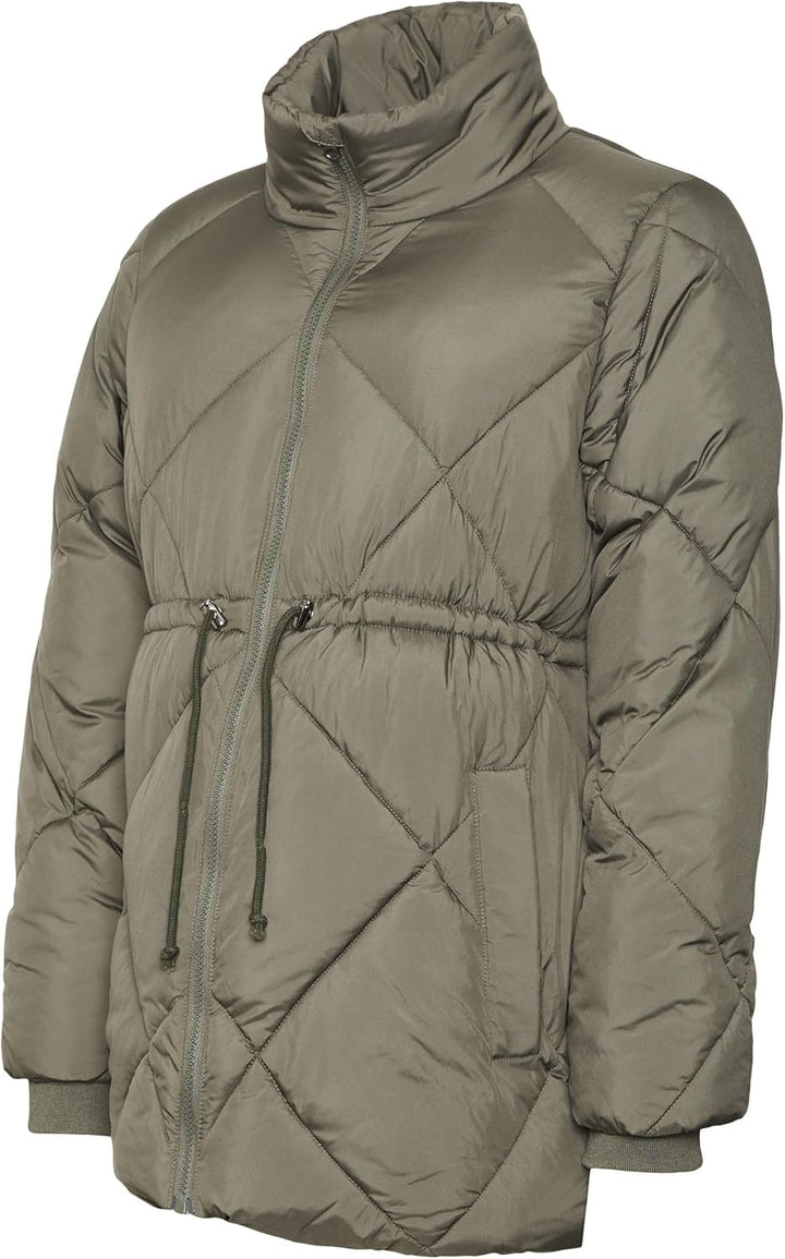 MAMALICIOUS Female Jacke Hoch geschlossen Gerippte Ärmelbündchen Mantel Kambaba XL, Kambaba XL
