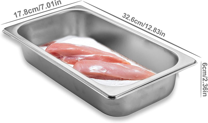 Panier-Set aus Edelstahl 3-teilig - 3x Schale zum Panieren 32,5 x 17,5 x 6,5 cm - Schnitzel Fleisch