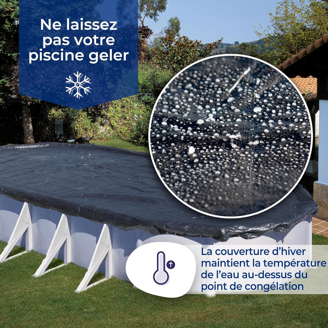 Gre CIPR351P – Extra Abdeckung für runde Pools, Durchmesser 350 cm, 180 g/m², Schwarz, 350 cm