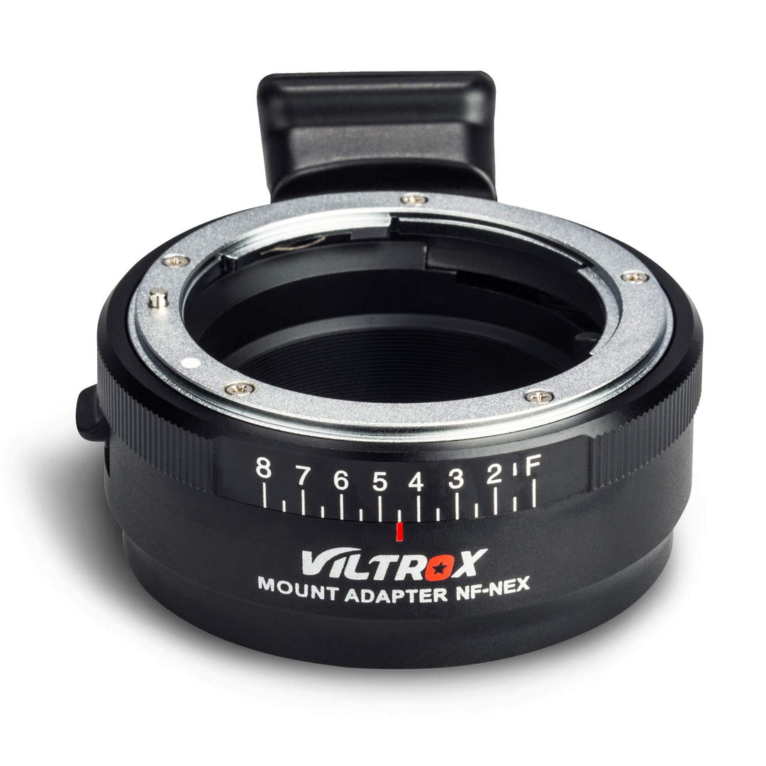 VILTROX NF-NEX Adapter Manueller Fokus Objektivadapter mit Blendenscheibe für Nikon G/F/AI/S/D Objek