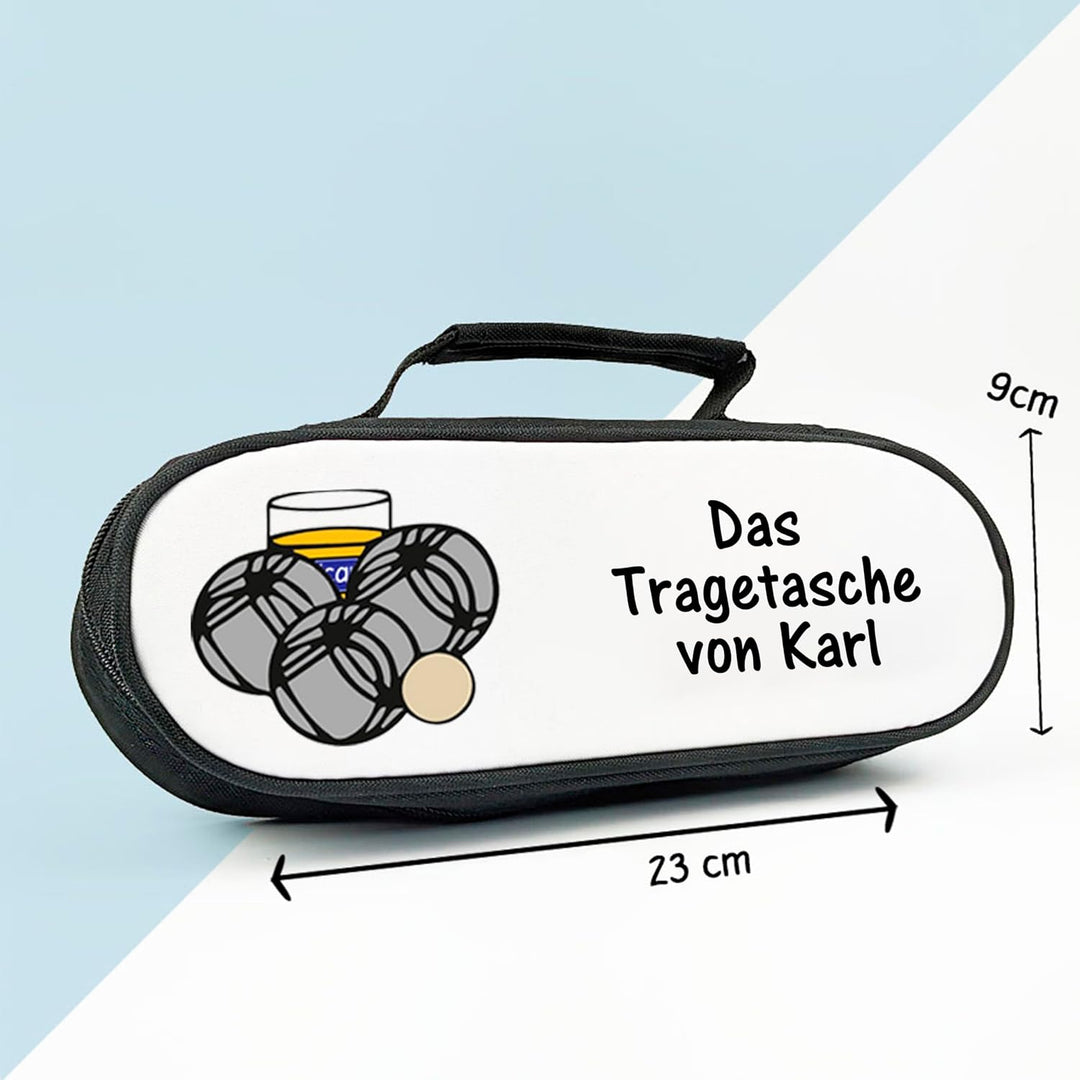 KDO MAGIC - Personalisierte Tasche für Boule-Kugeln - Tasche für 3 Boccia-Kugel - Triplette - person