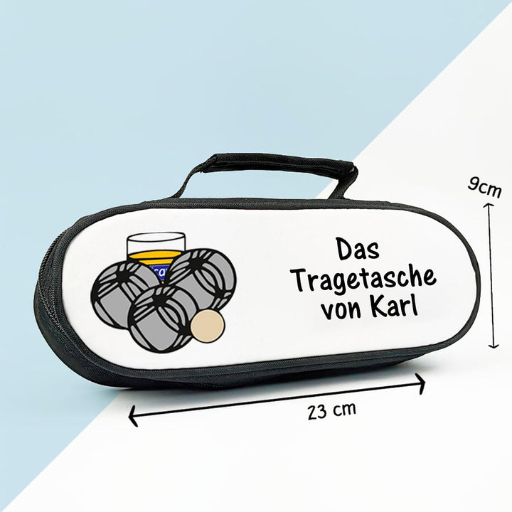 KDO MAGIC - Personalisierte Tasche für Boule-Kugeln - Tasche für 3 Boccia-Kugel - Triplette - person