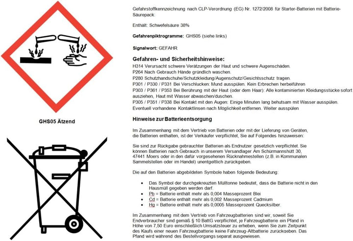 YUASA BATTERIE 53030 offen ohne Saeure