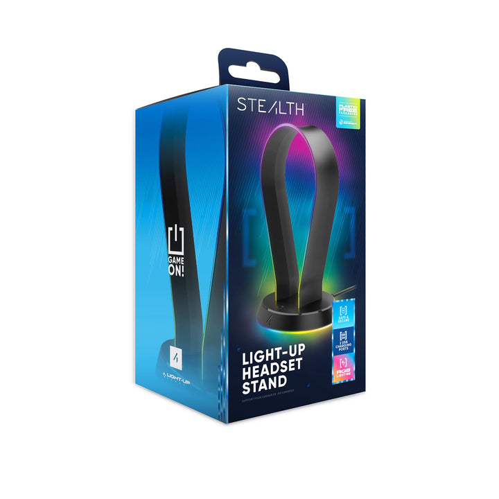 Stealth LED Light Up Gaming Headset Ständer in Schwarz für PS4, PS5, Xbox, Switch und PC - USB-betri