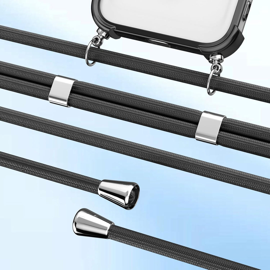 GOODVISH Handykette für iPhone 15 Pro Hülle mit Band, mit 2 Stück Schutzfolie, Necklace Handyhülle m