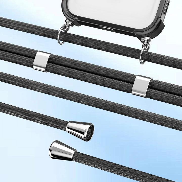 GOODVISH Handykette für iPhone 15 Pro Hülle mit Band, mit 2 Stück Schutzfolie, Necklace Handyhülle m