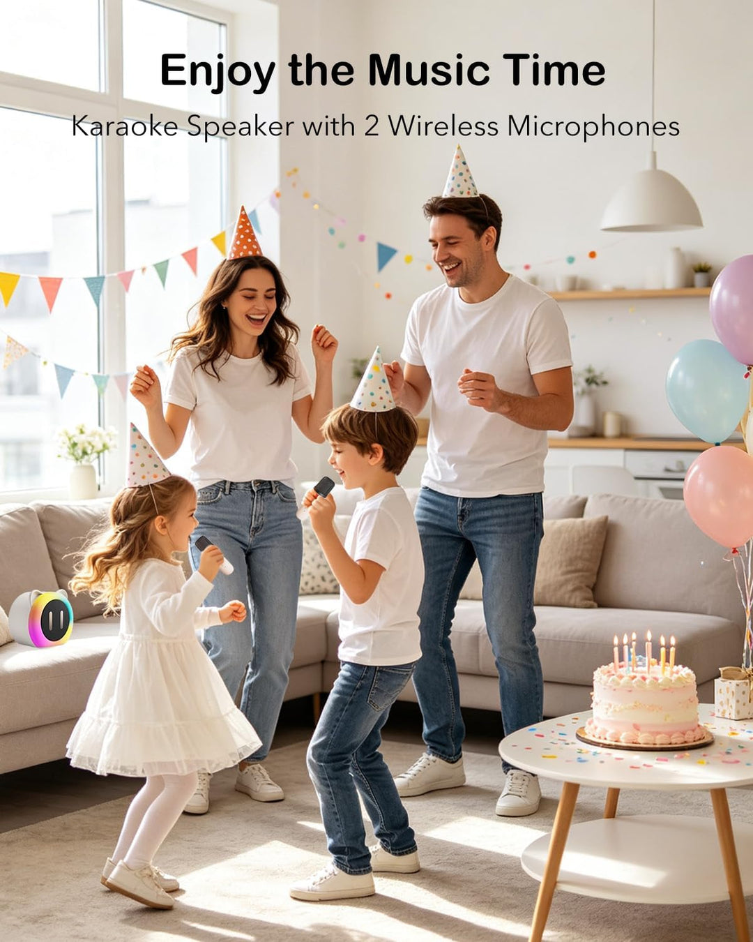 Mini Karaoke Maschine Kinder, kindermikrofon Geschenk Mädchen 3-10 Jahre