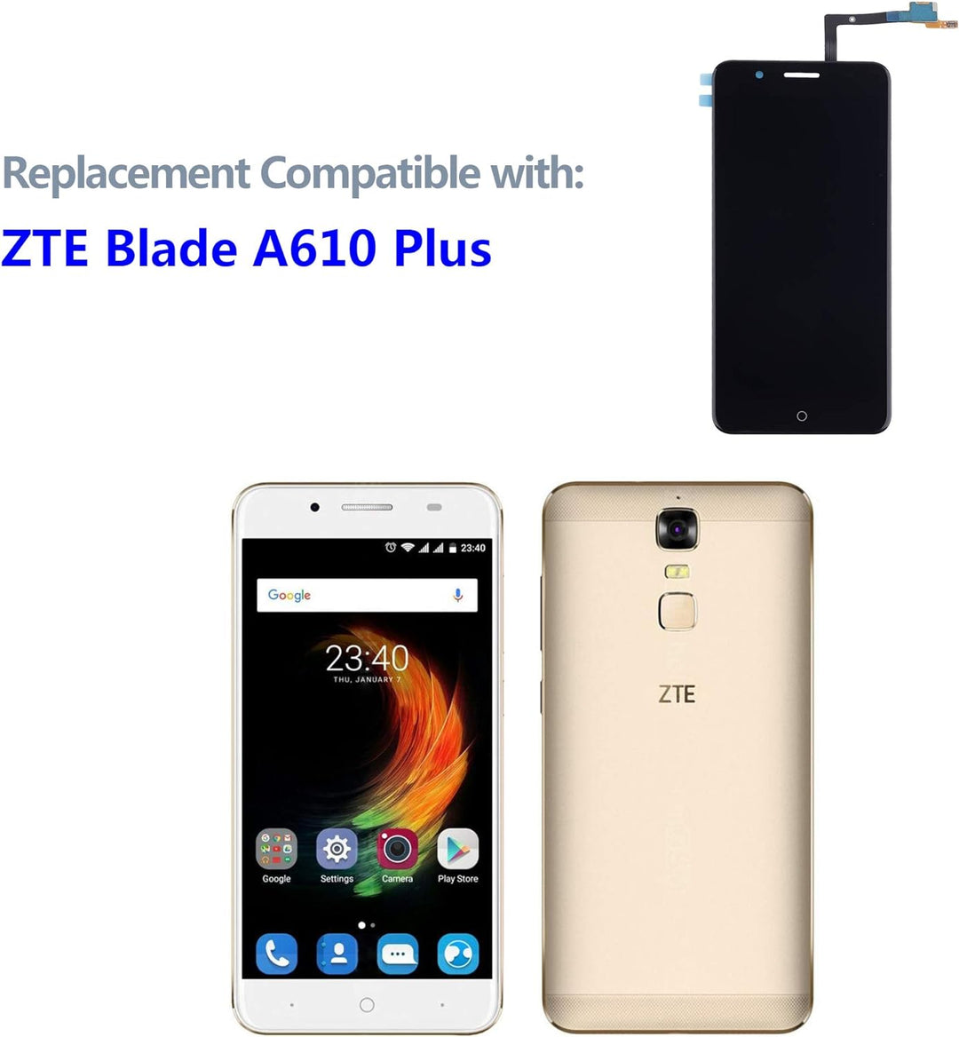 swark LCD Display Kompatibel mit ZTE Blade A610 Plus (Schwarz ohne Rahmen) LCD Display Touchscreen +