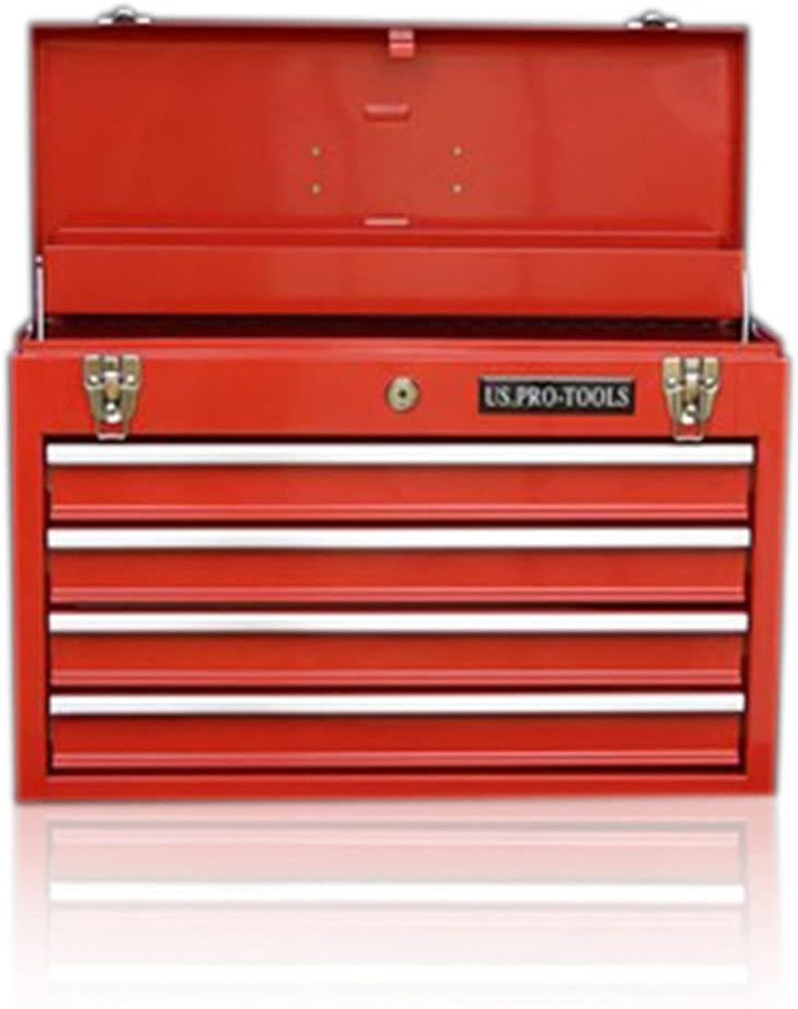 ORIGINAL US PRO TOOLS TOOL BOX TOOL CABINET 4 DRAWER HAND HELD TOOL CHEST PORTABLE RED by us pro too