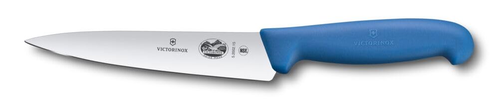 Victorinox Fibrox Kochmesser, Breites Universalmesser für Obst und Gemüse, 15 cm, Gerade Klinge, Sch