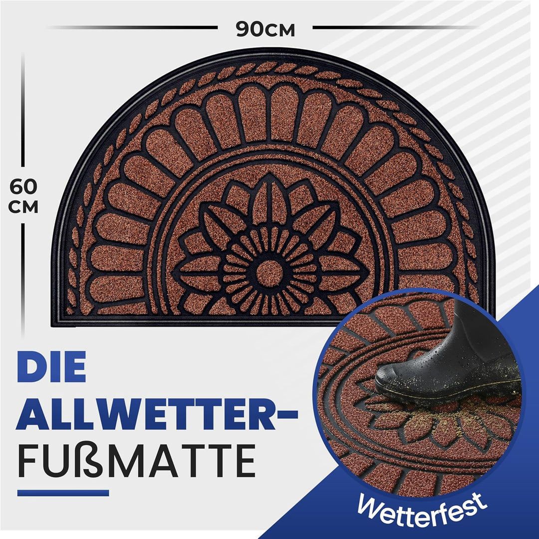 Mibao Fussmatte 60 x 90 cm, rutschfeste Eingangsmatte, strapazierfähige Fussmatte, Schmutzfangmatte