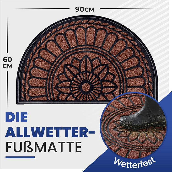 Mibao Fussmatte 60 x 90 cm, rutschfeste Eingangsmatte, strapazierfähige Fussmatte, Schmutzfangmatte