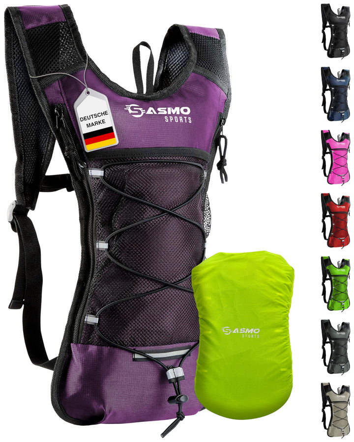 SASMO® Laufrucksack Damen 6L (Beere) mit Thermofach | Lauf Rucksack - Ultraleicht 300g | Laufrucksac