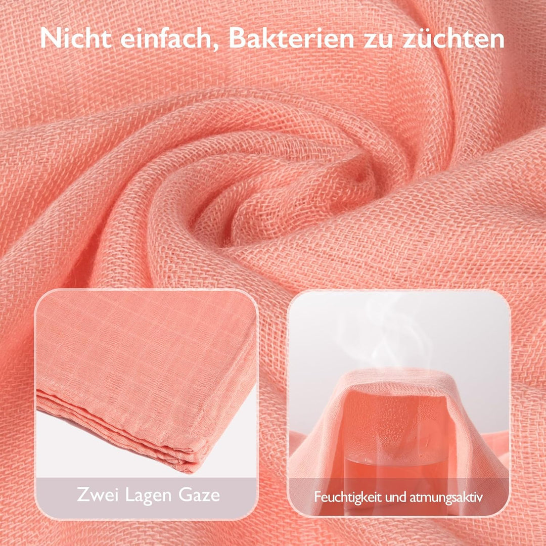 Momcozy Baby Pucktuch, Mulltuch 120 x 120cm 4er Set, Mullwindeln aus Baumwolle und Bambus, Bio-Baumw