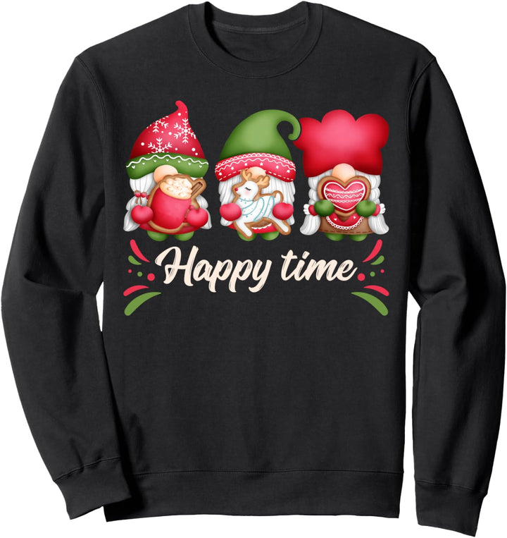 Weihnachts-Wichtel mit Plätzchen, Happy Time, Gnome Sweatshirt