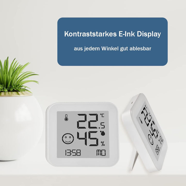 TFA Dostmann Hygrometer digital Black & White, 30.5054.02, Luftfeuchtemessgerät, E-Ink, gut ablesbar