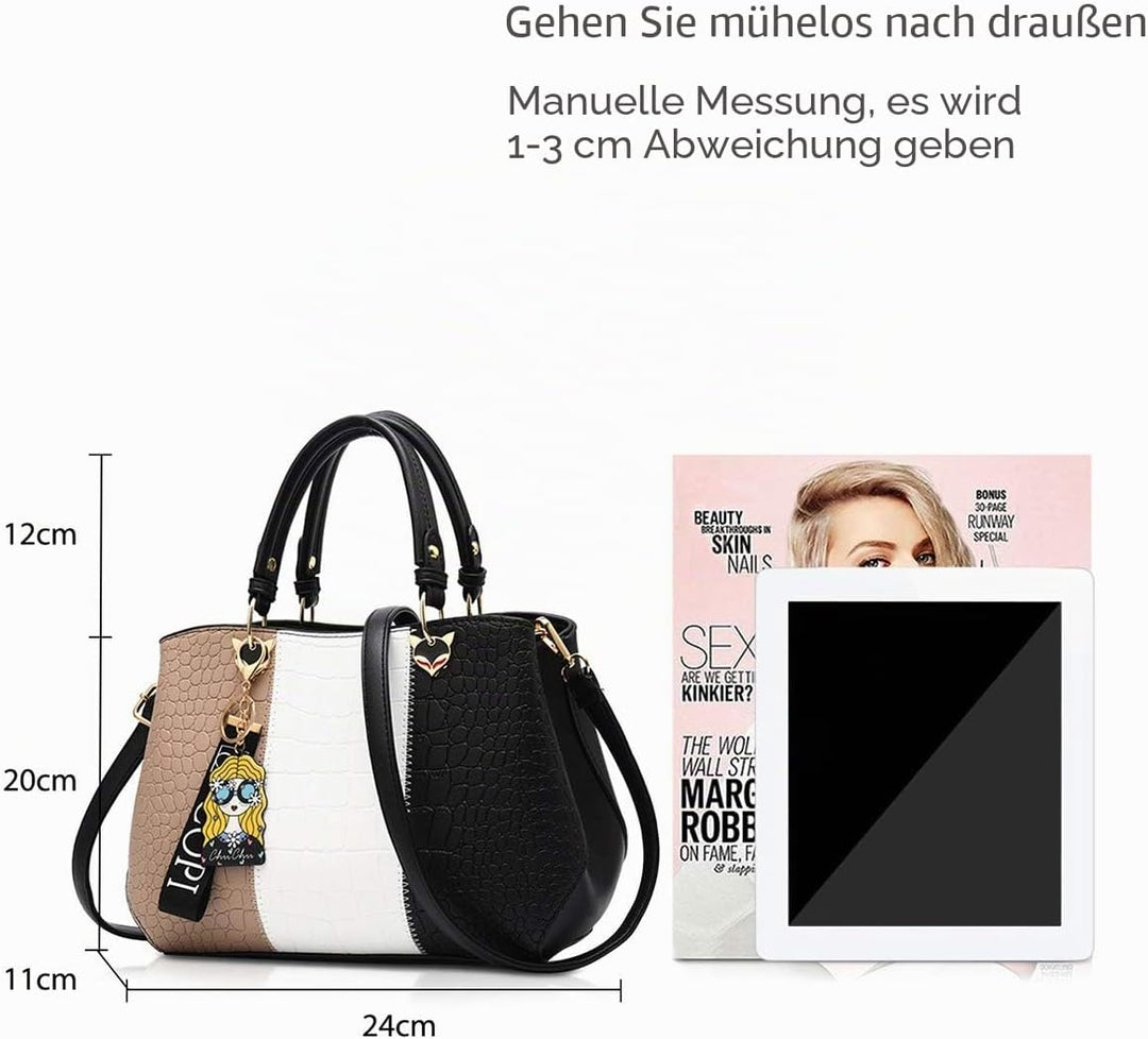 NICOLE &amp; DORIS Damen Handtasche Umhängetasche Henkeltasche Kuriertasche Elegant Damen Handtaschen mi