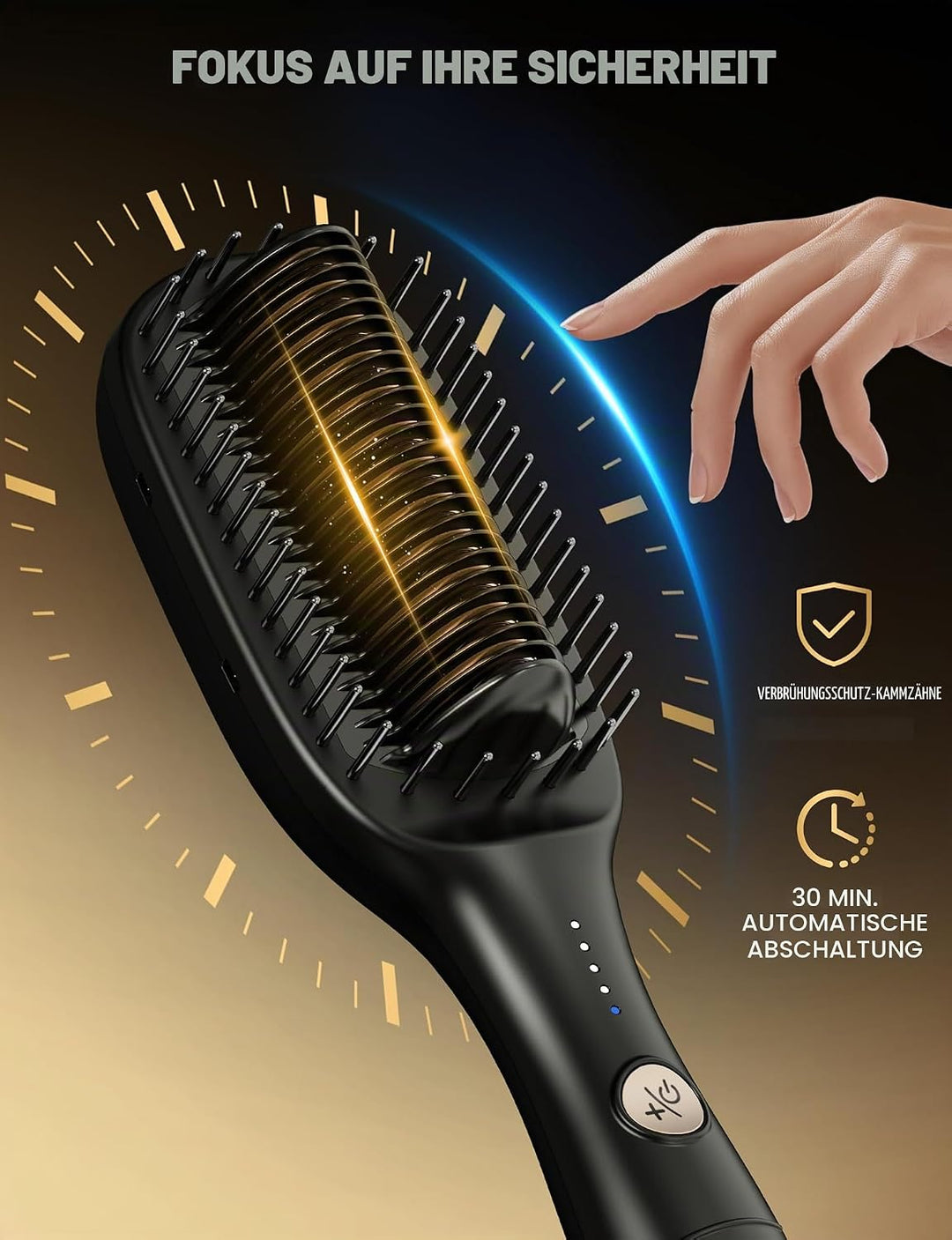 Glättbürste Breit Glätteisen Breit Extra 51mm, Glättungsbürste &amp; Haarglätter Professioneller 2 in 1,