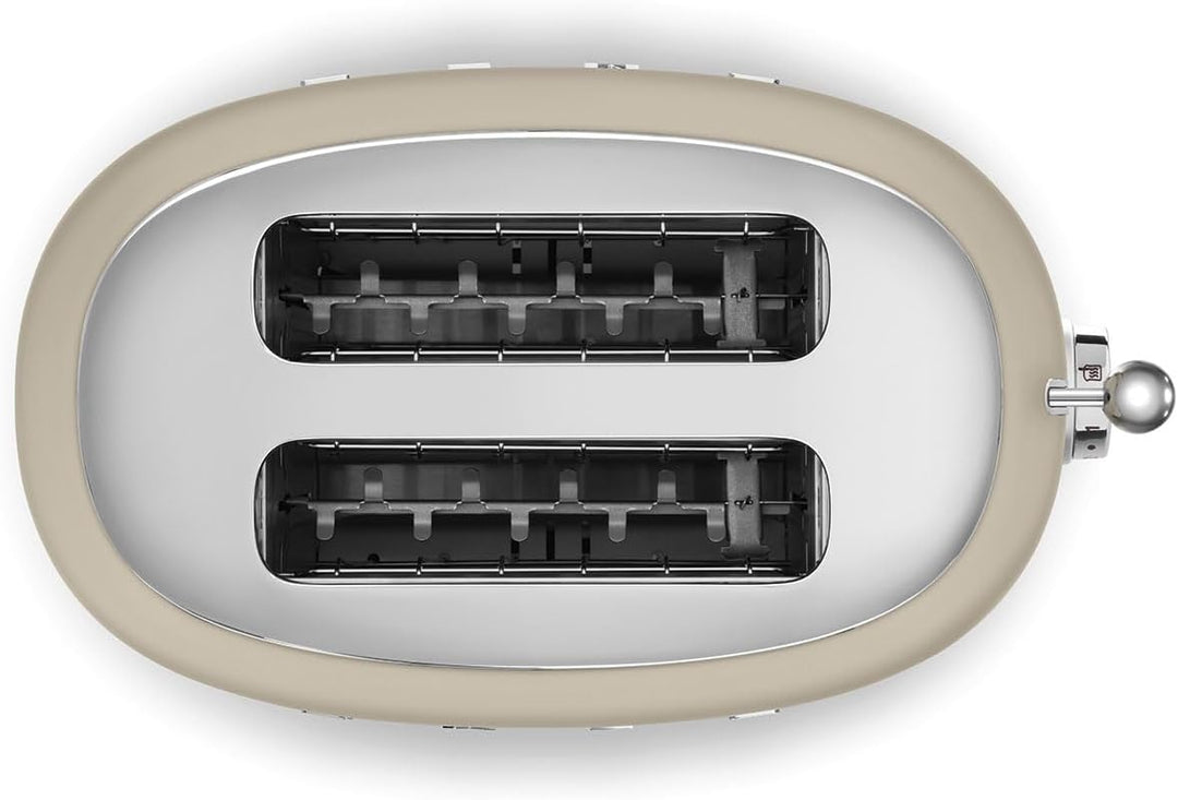 Smeg, 2x2 TSF01MLMEU -Toaster, 2 Schlitze für 2 Scheiben, 6 Vergoldungsniveaus, Heizfunktion, Abtau-