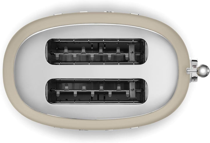 Smeg, 2x2 TSF01MLMEU -Toaster, 2 Schlitze für 2 Scheiben, 6 Vergoldungsniveaus, Heizfunktion, Abtau-