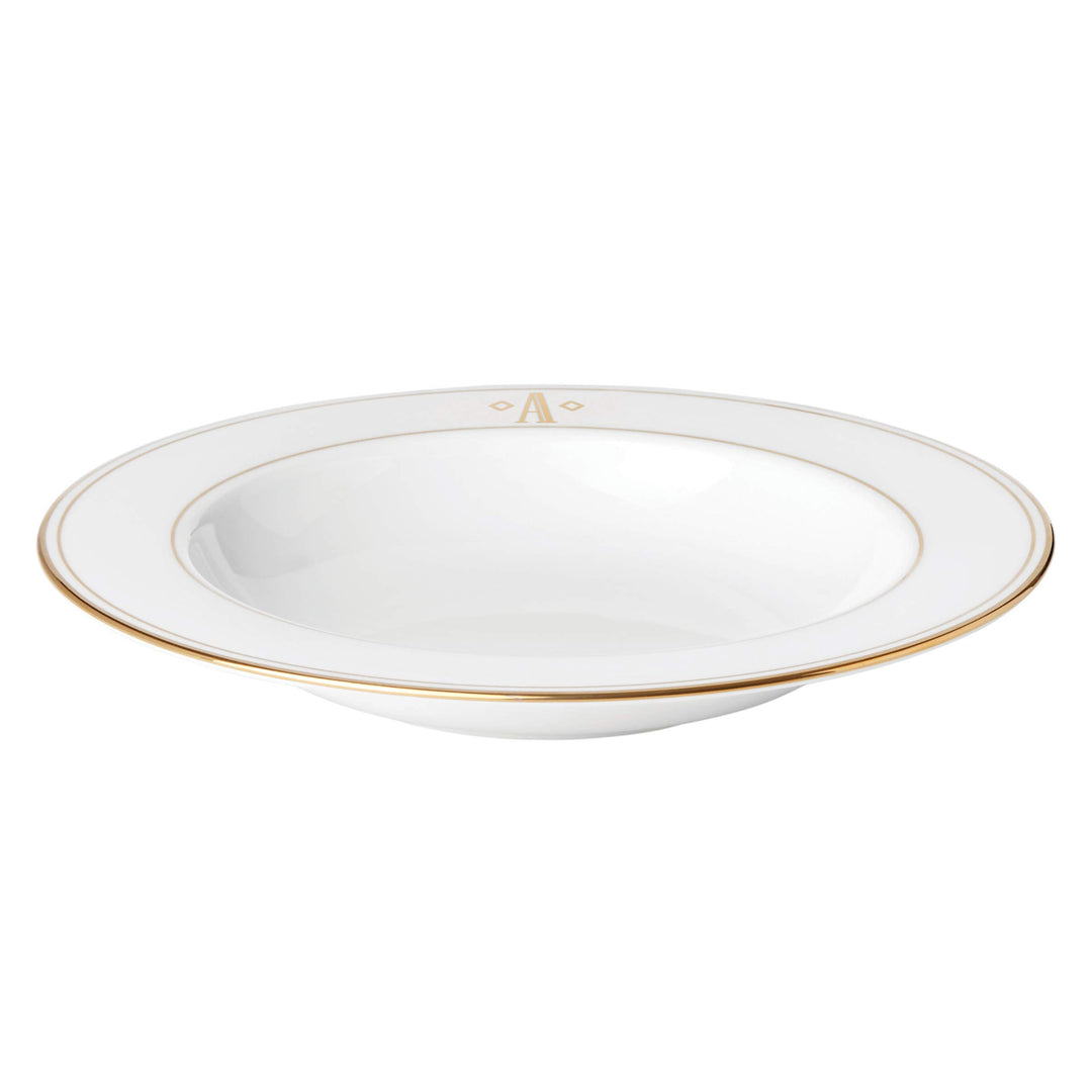 Lenox Federal Gold Block Monogram Dinnerware Pasta Bowl, A, Pastaschüssel Buchstabe A