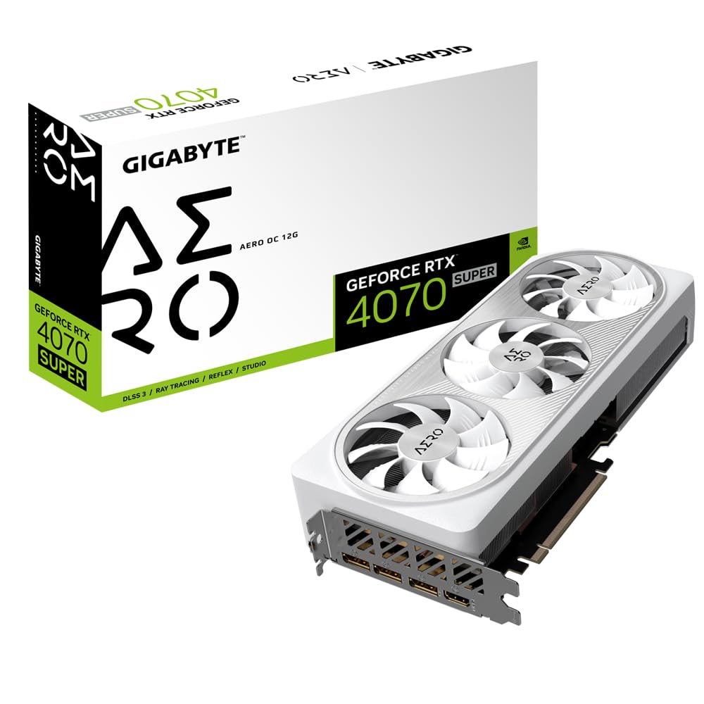 Gigabyte GeForce RTX 4070 SUPER AERO OC Grafikkarte - 2565MHz Core, 12GB GDDR6X 21000MHz 192-Bit Spe