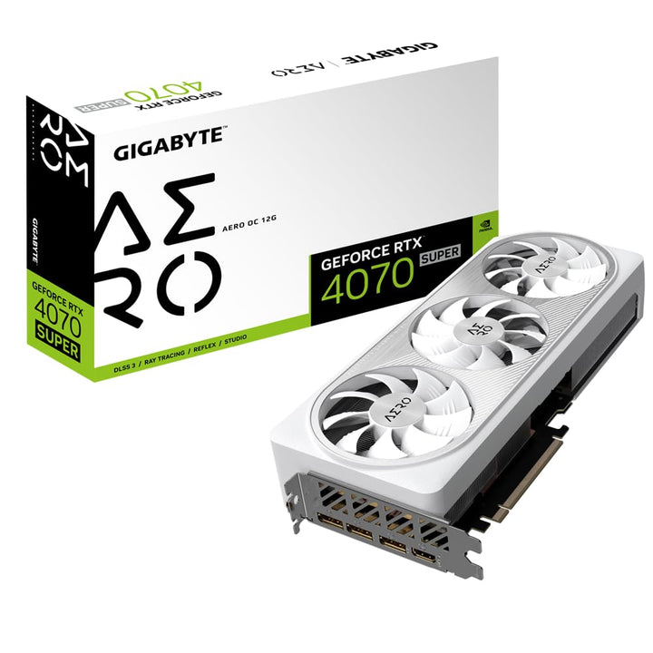 Gigabyte GeForce RTX 4070 SUPER AERO OC Grafikkarte - 2565MHz Core, 12GB GDDR6X 21000MHz 192-Bit Spe