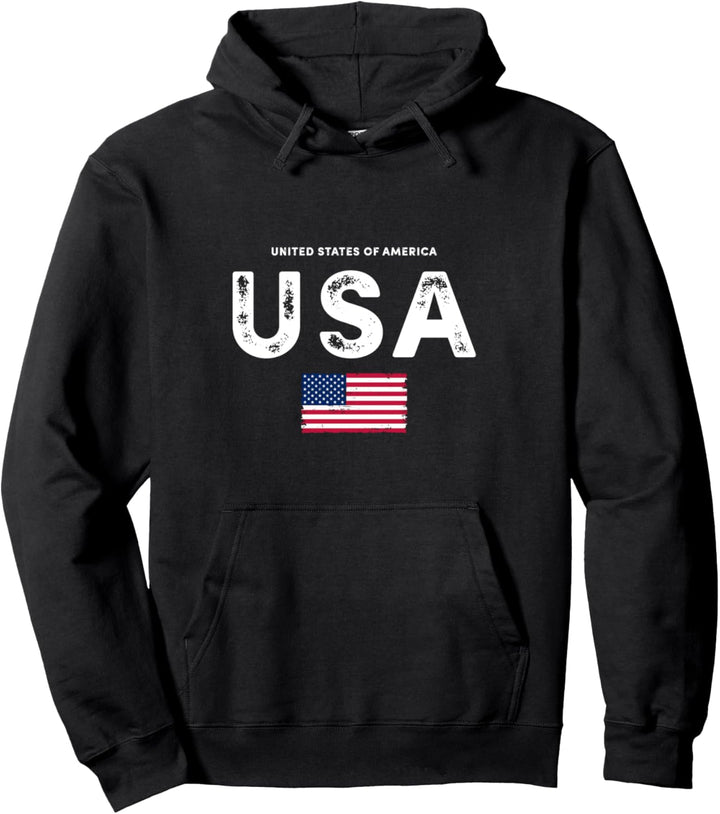 USA With Flag Graphic Tees - Novelty Graphic Cool Designs Pullover Hoodie
