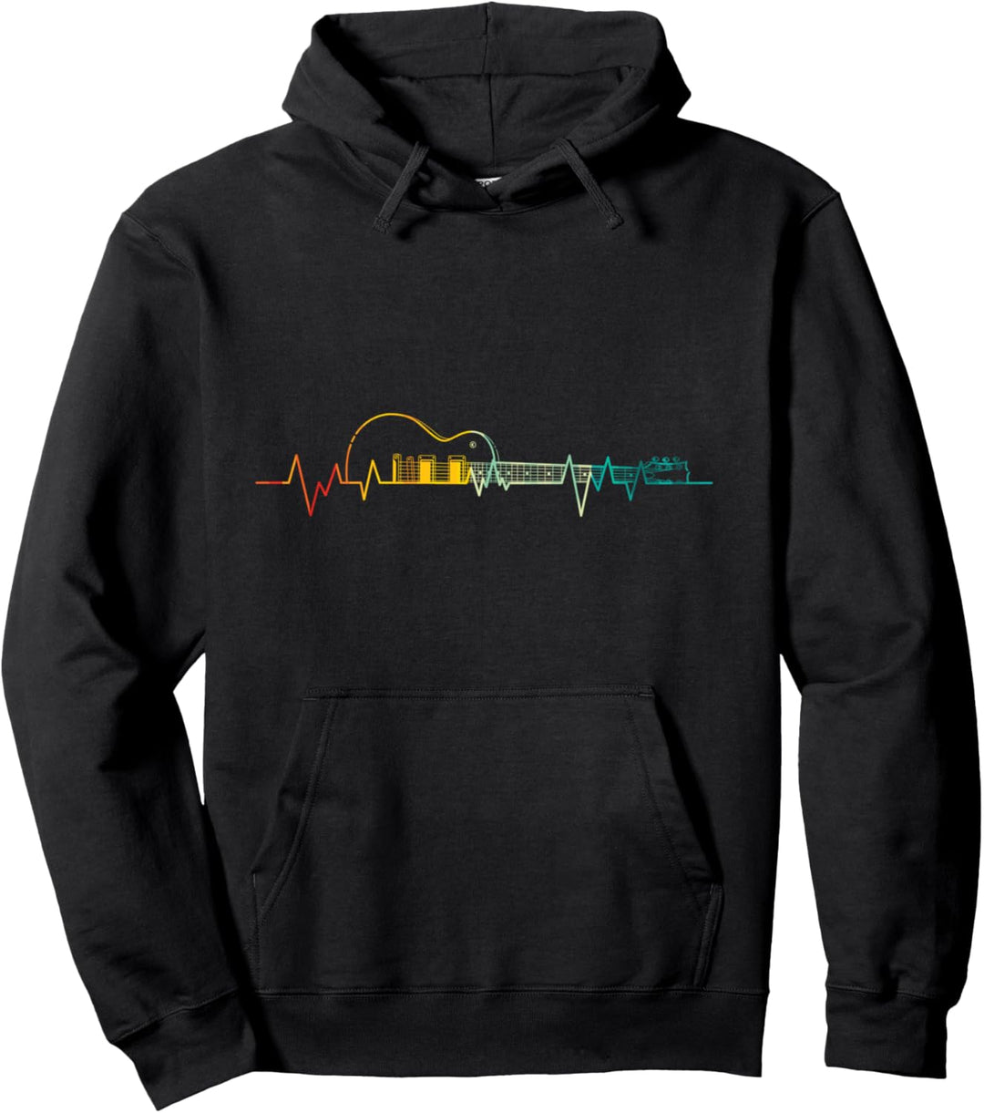Gitarrenspieler Musiker Farbenfroher Herzschlag Gitarre Pullover Hoodie