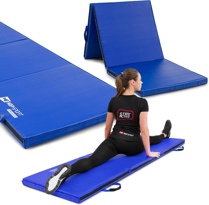 Hop-Sport Turnmatte klappbar - Bodenweichmatte für zuhause 180x60x5cm - Fitnessmatte, Gymnastikmatte