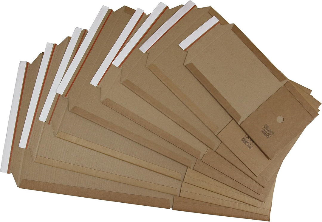 Universal Wickelverpackungen für DIN A4 aus Wellpappe Karton Gr. 302x215x20-75mm (PS.305) (50), 50