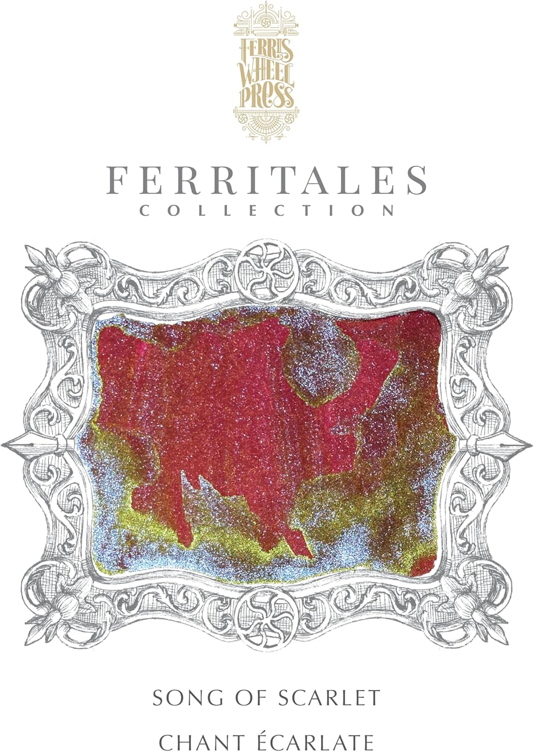 Ferris Wheel Press Fountain Pen Ink | FerriTales Collection | Scarlet Red with Blue Shimmer and yell
