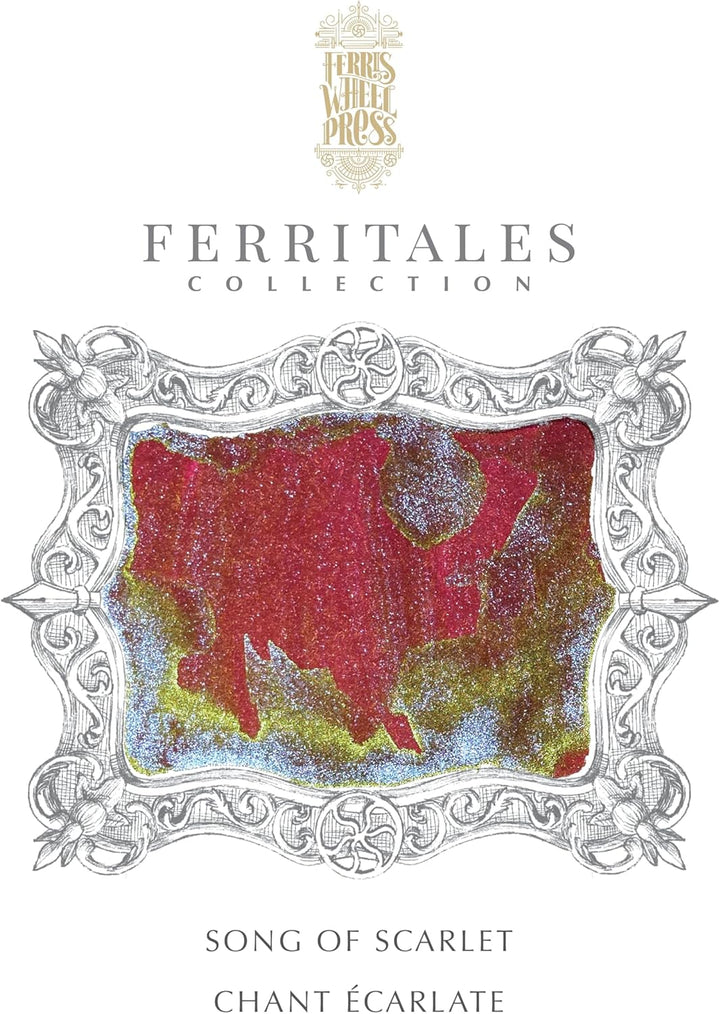 Ferris Wheel Press Fountain Pen Ink | FerriTales Collection | Scarlet Red with Blue Shimmer and yell